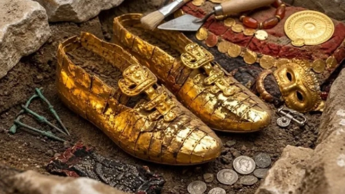1500-YEAR-OLD GOLDEN SHOE DISCOVERED ON THE CASPIAN SEA COAST! 🥇👞