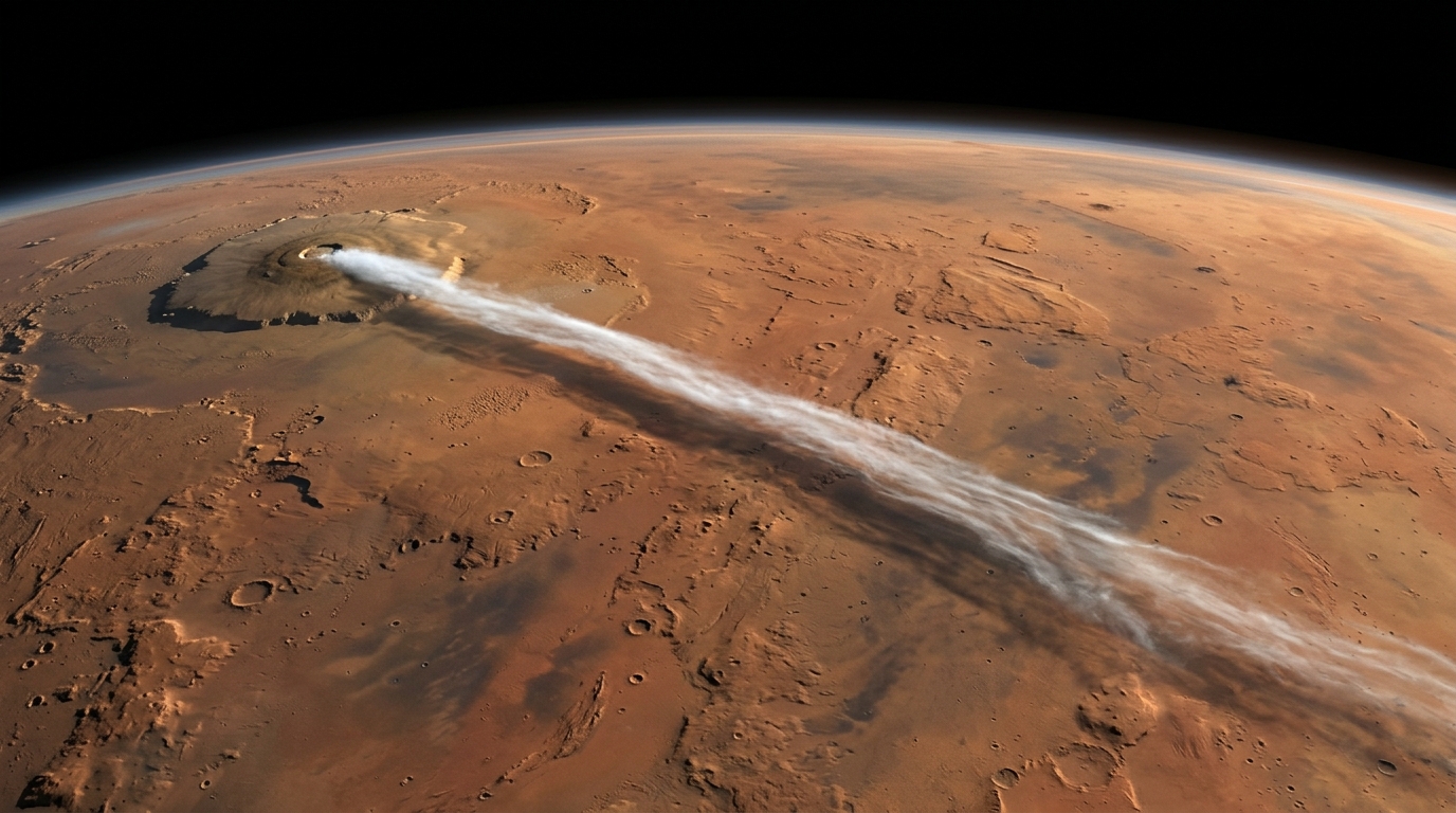 Scientists Discover a Mysterious 1,600-Kilometer Cloud on Mars That Defies Explanation